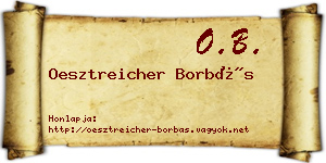 Oesztreicher Borbás névjegykártya